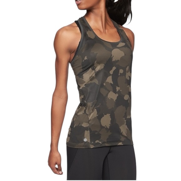 Athleta Tops - NWT Athleta Limitless Camo Keyhole Tank in Arbor Olive Sz L